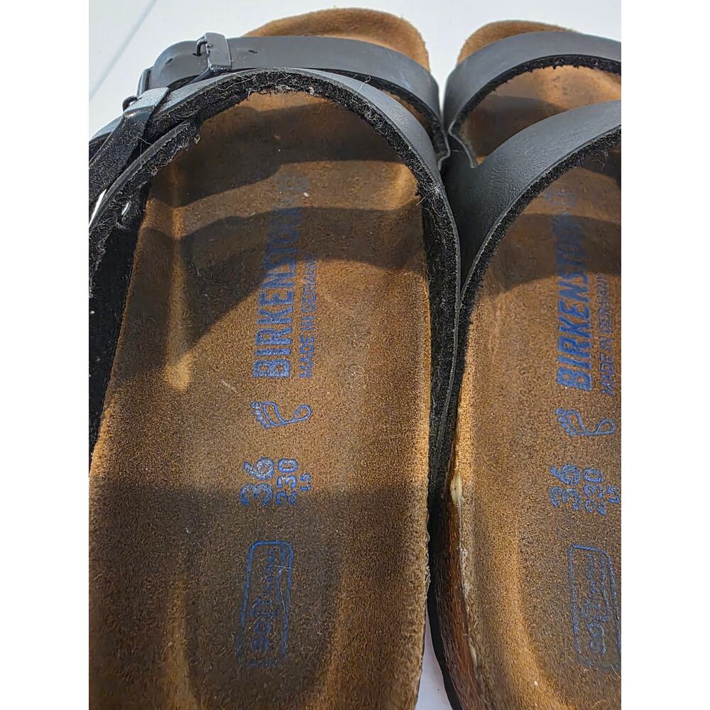 Birkenstock Arizona Sandals Womens  Black Soft  Footbed Size 6 - Picture 7 of 8